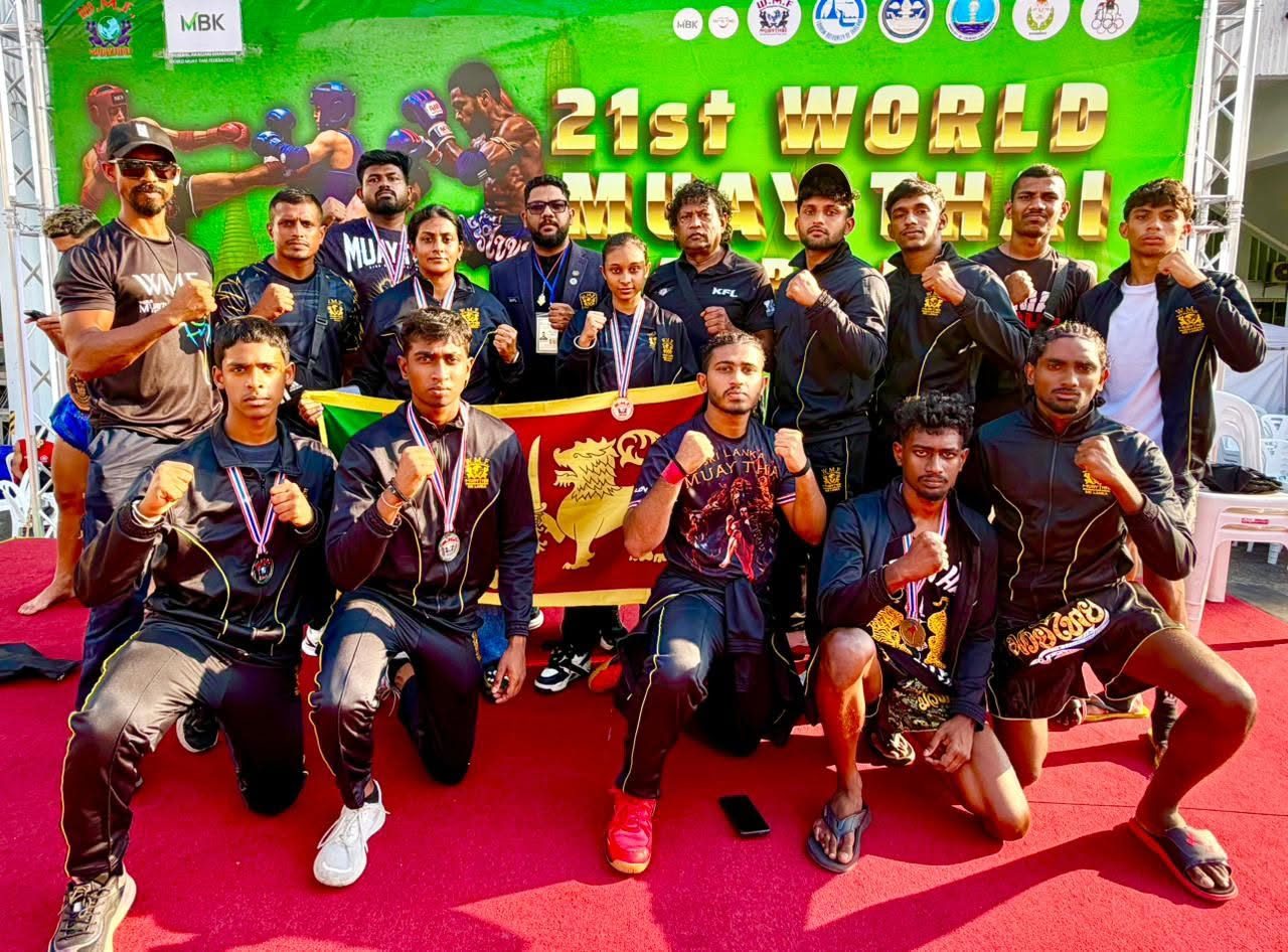 Sri Lanka team with medals at the 21st World Muay Thai Championship